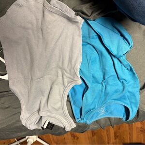 Gray and Blue Ribbed Tank Tops